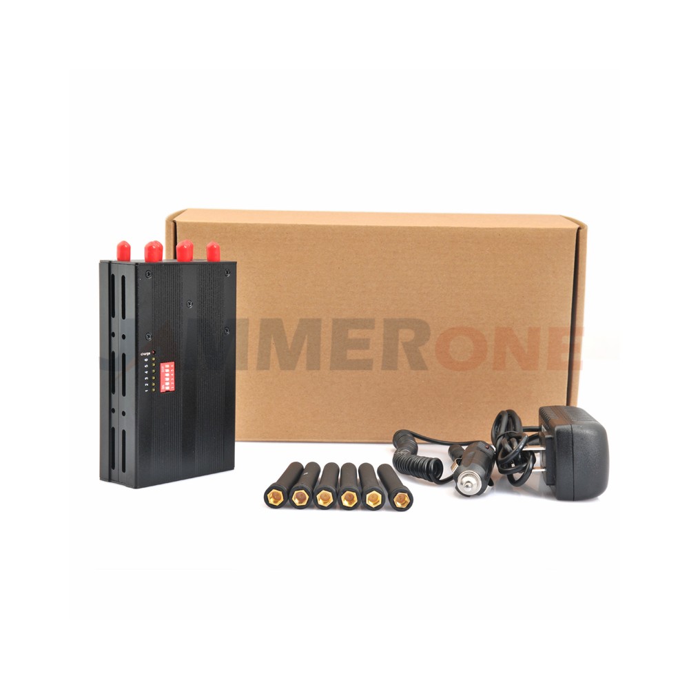 Portable Mobile jammers 6 antenna work for gsm cdma dcs 3g 4g lojack