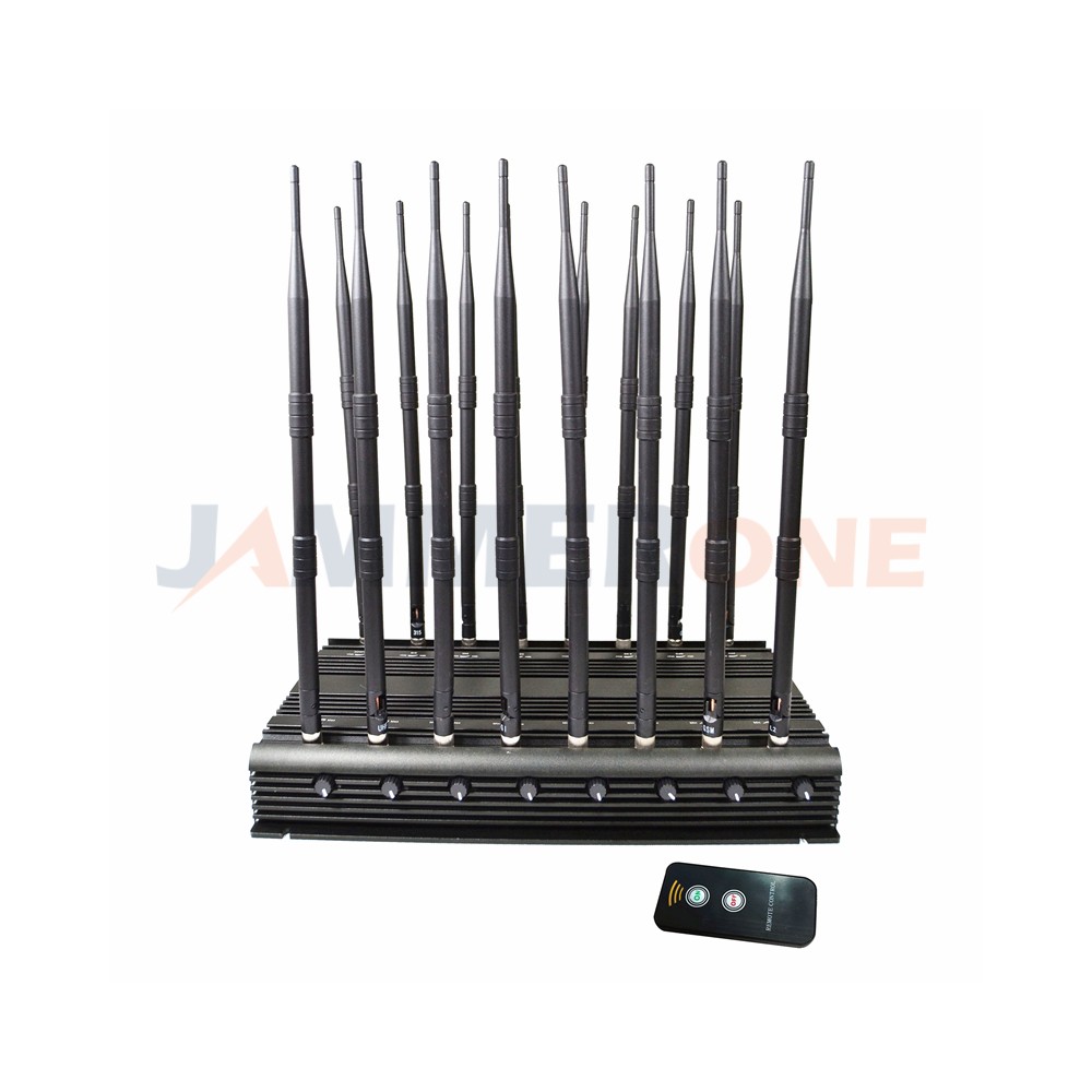 16 Antenna High Power Jammer Block GSM 3G 4G Cell Phone WiFi GPS